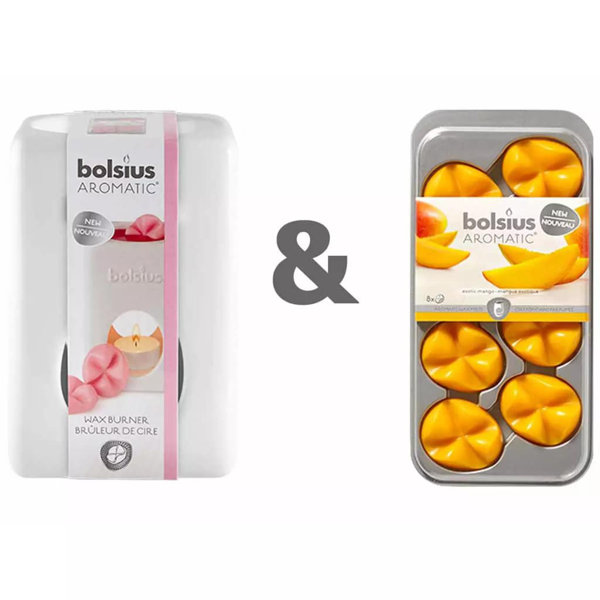 17 Stories Bolsius Wax Burner Set with Aromatic Wax Melts Mango